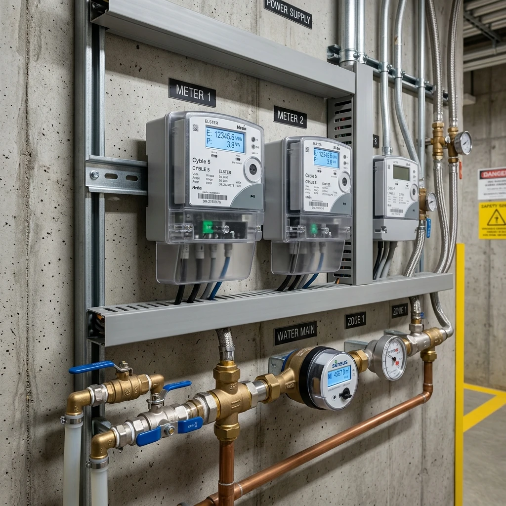 Modern utility smart meters representing data collection