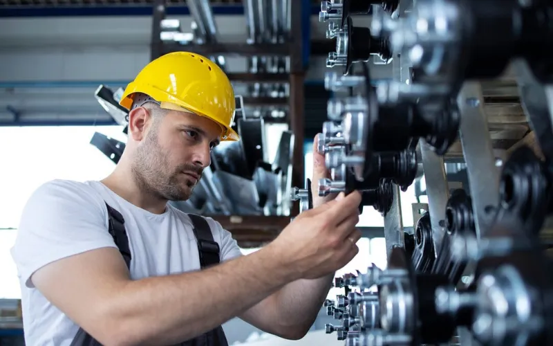 Engineer in mechanical room